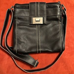Tignanello Dark Brown Leather Crossbody Bag